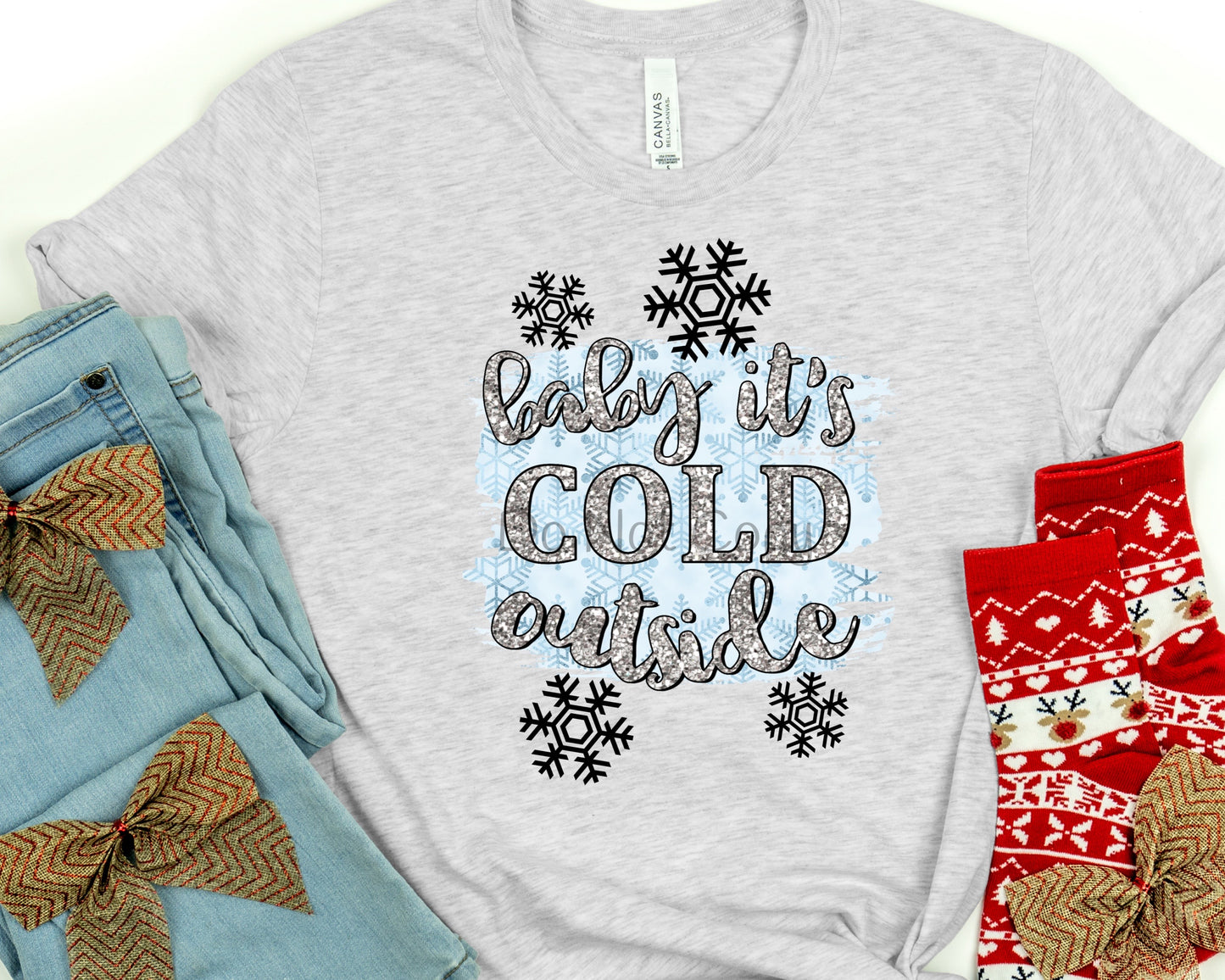 Baby it’s cold outside snowflakes-DTF