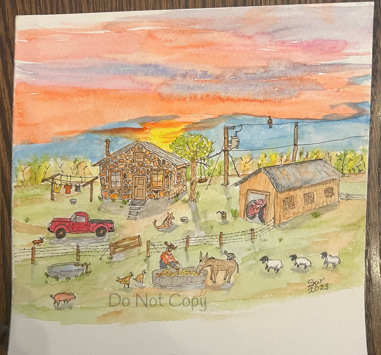 Farm morning-8x8
