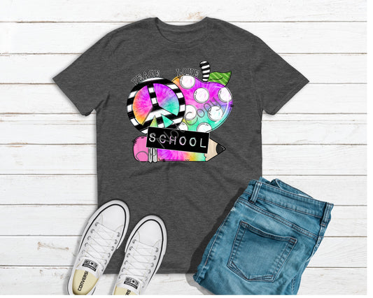 Peace love school  -DTF
