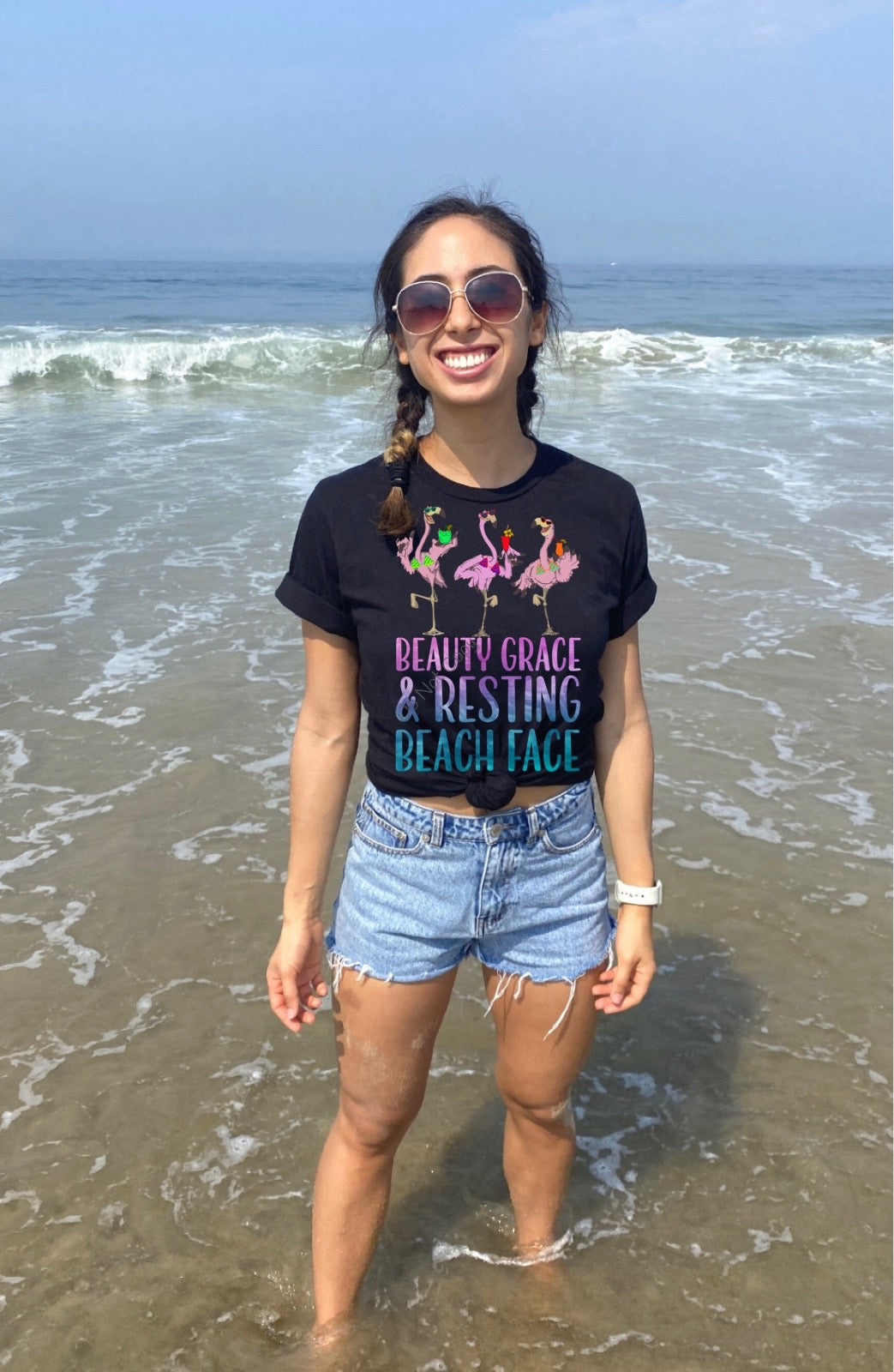 Beauty grace resting beach face - DTF