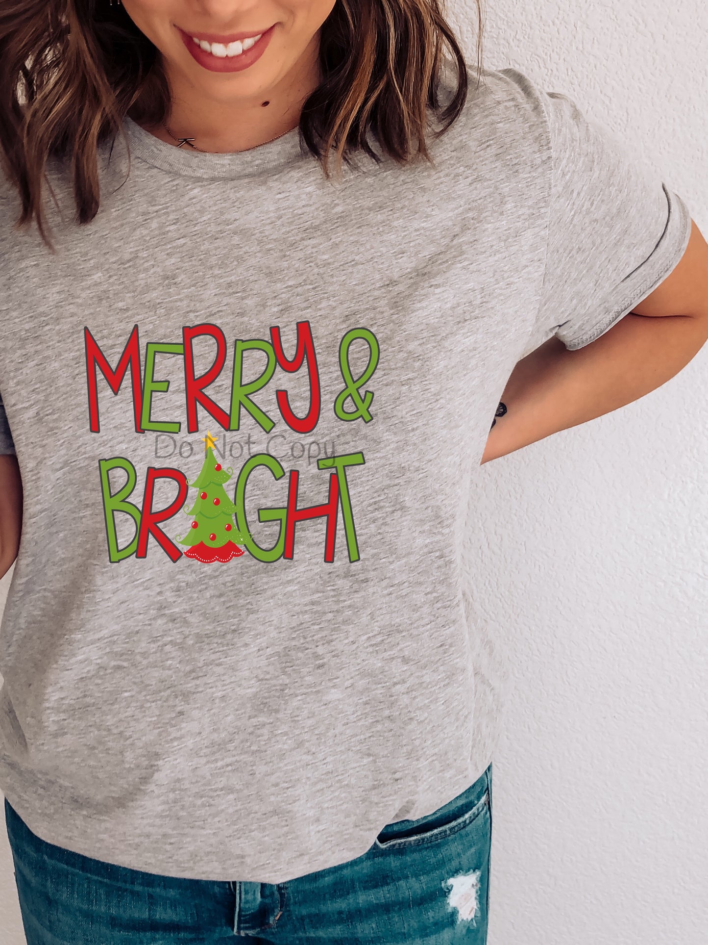 Merry & bright red green-DTF