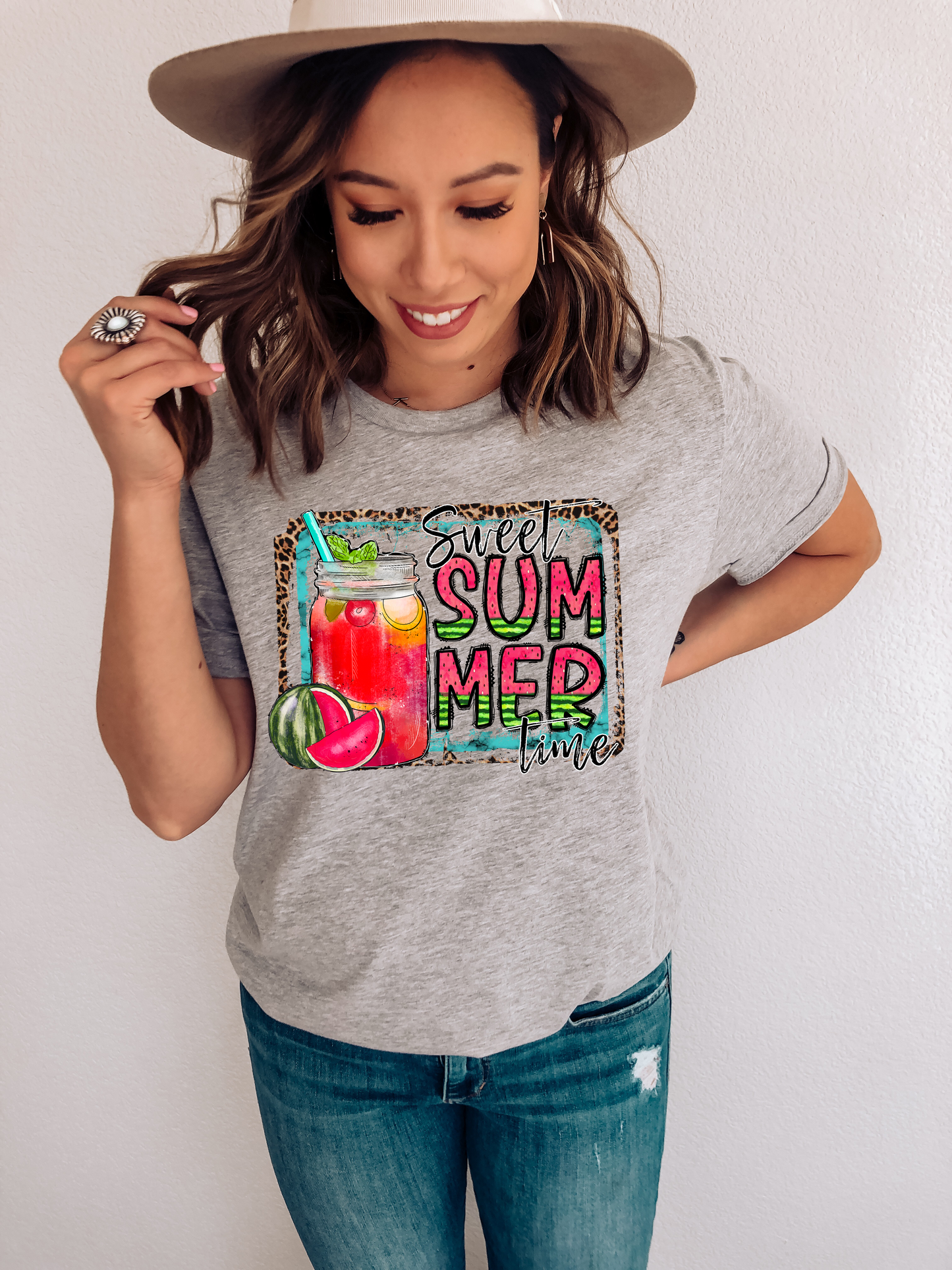 Sweet summer time leopard frame watermelon- DTF