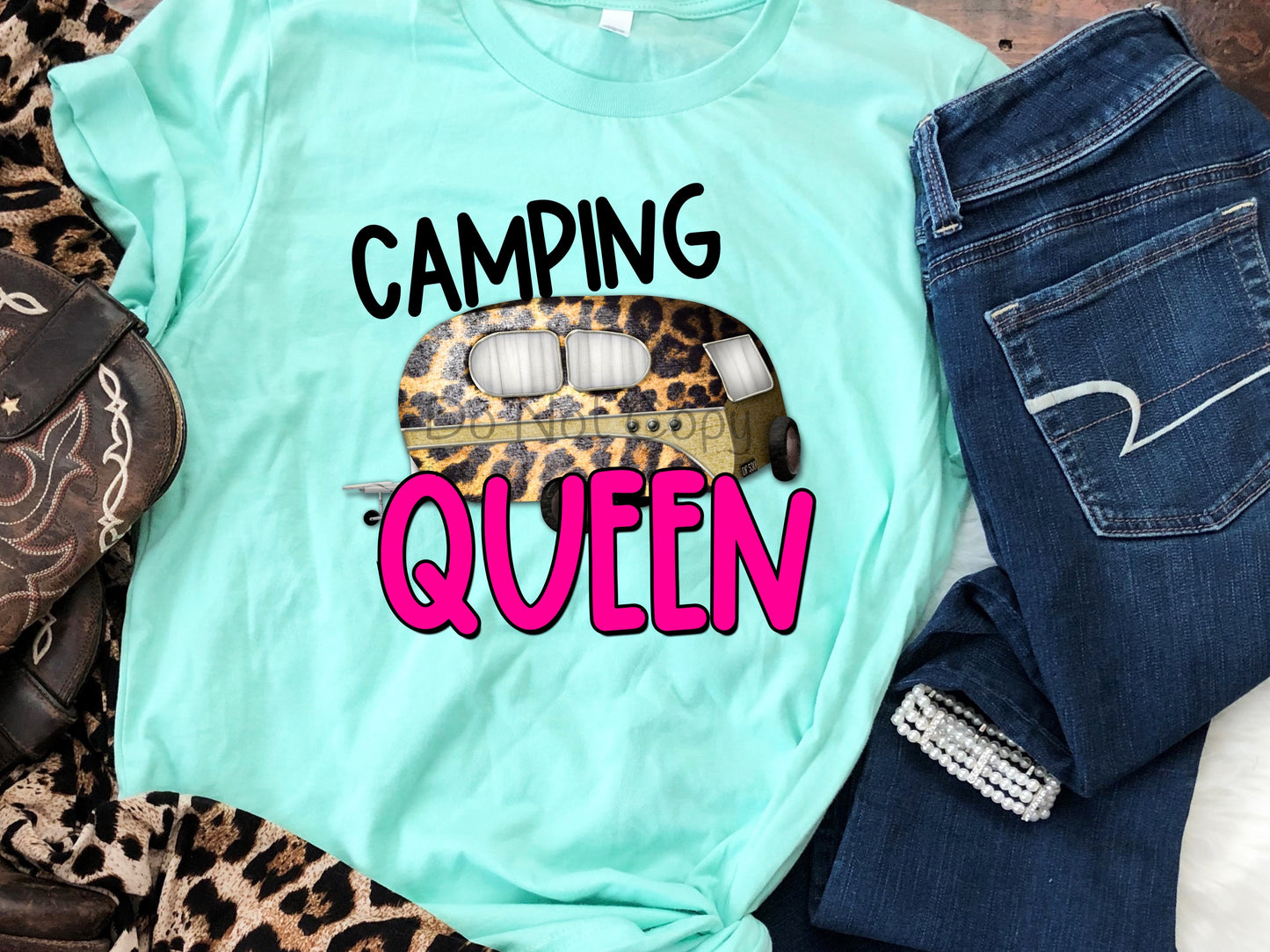 Camping queen leopard-DTF