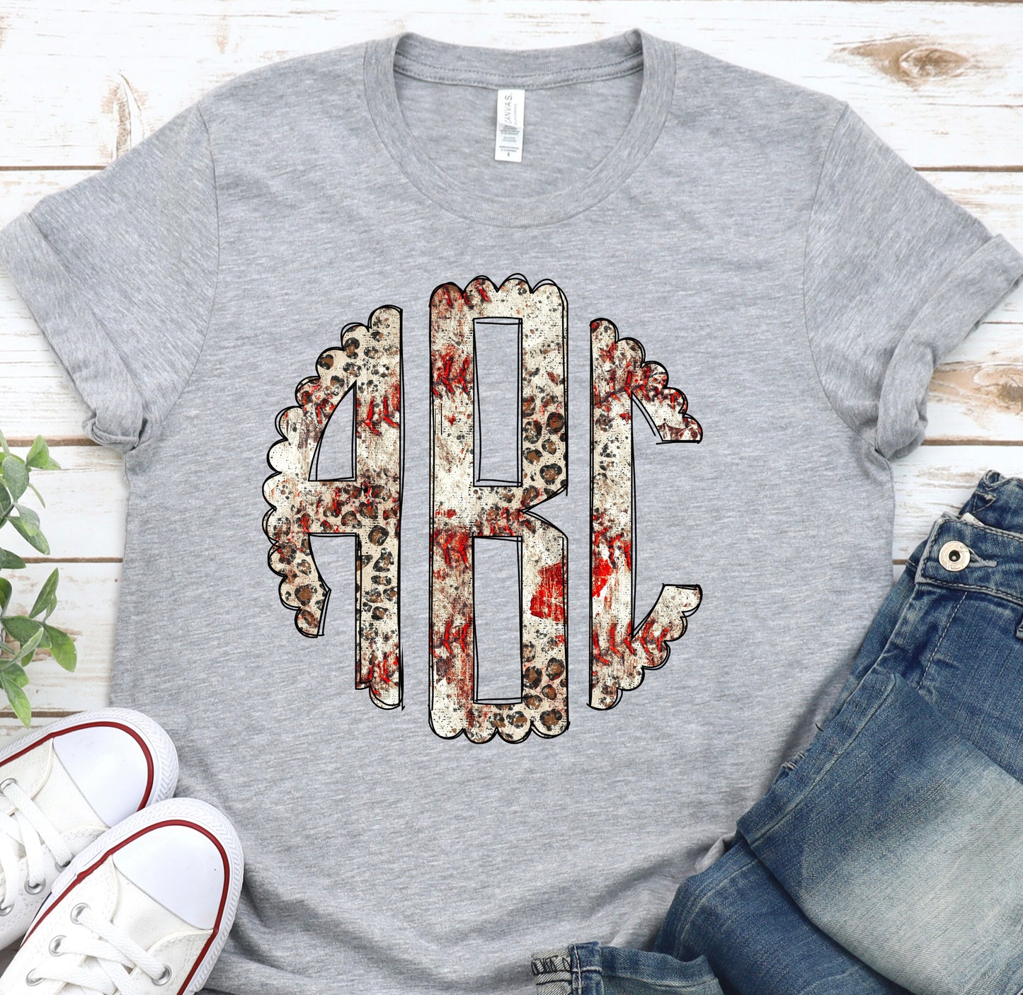 Grunge Baseball Monogram -DTF