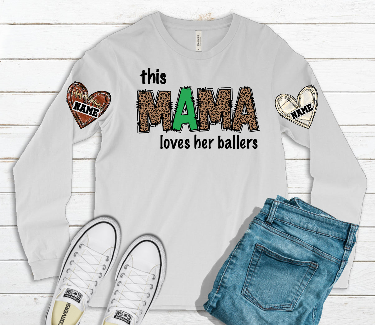 This Custom Name loves her ballers -DTF