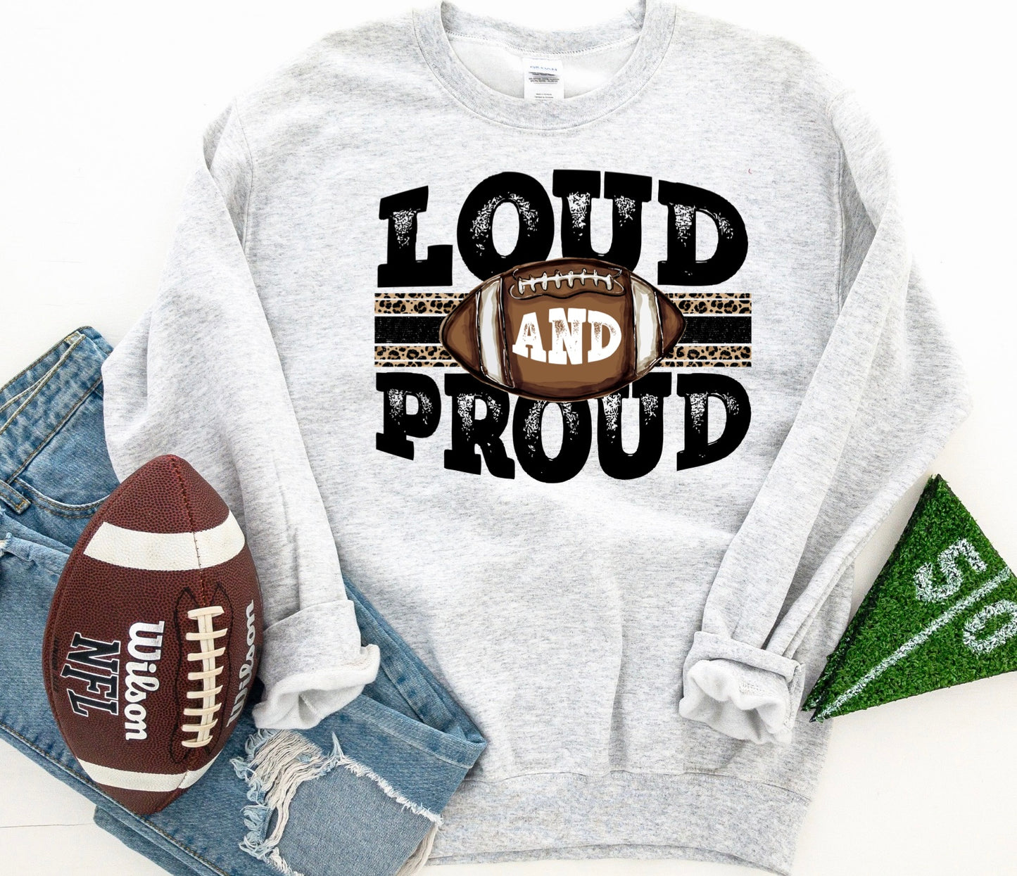 Loud & proud black football -DTF