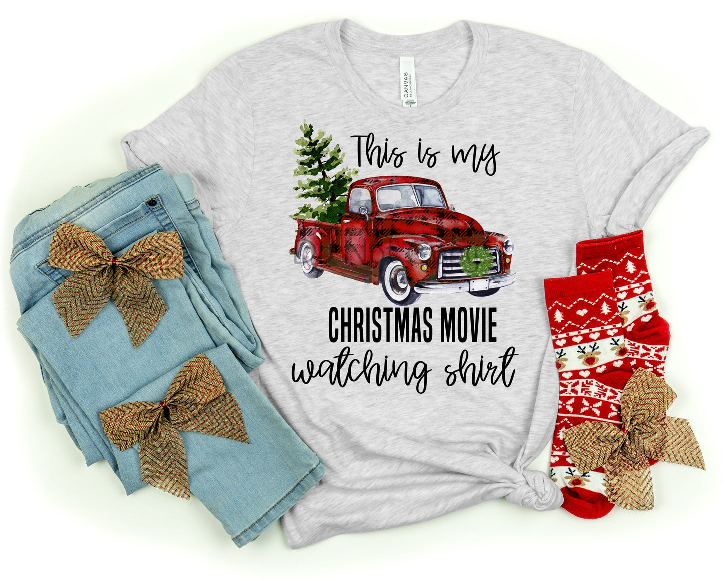 Christmas movie watching shirt-DTF