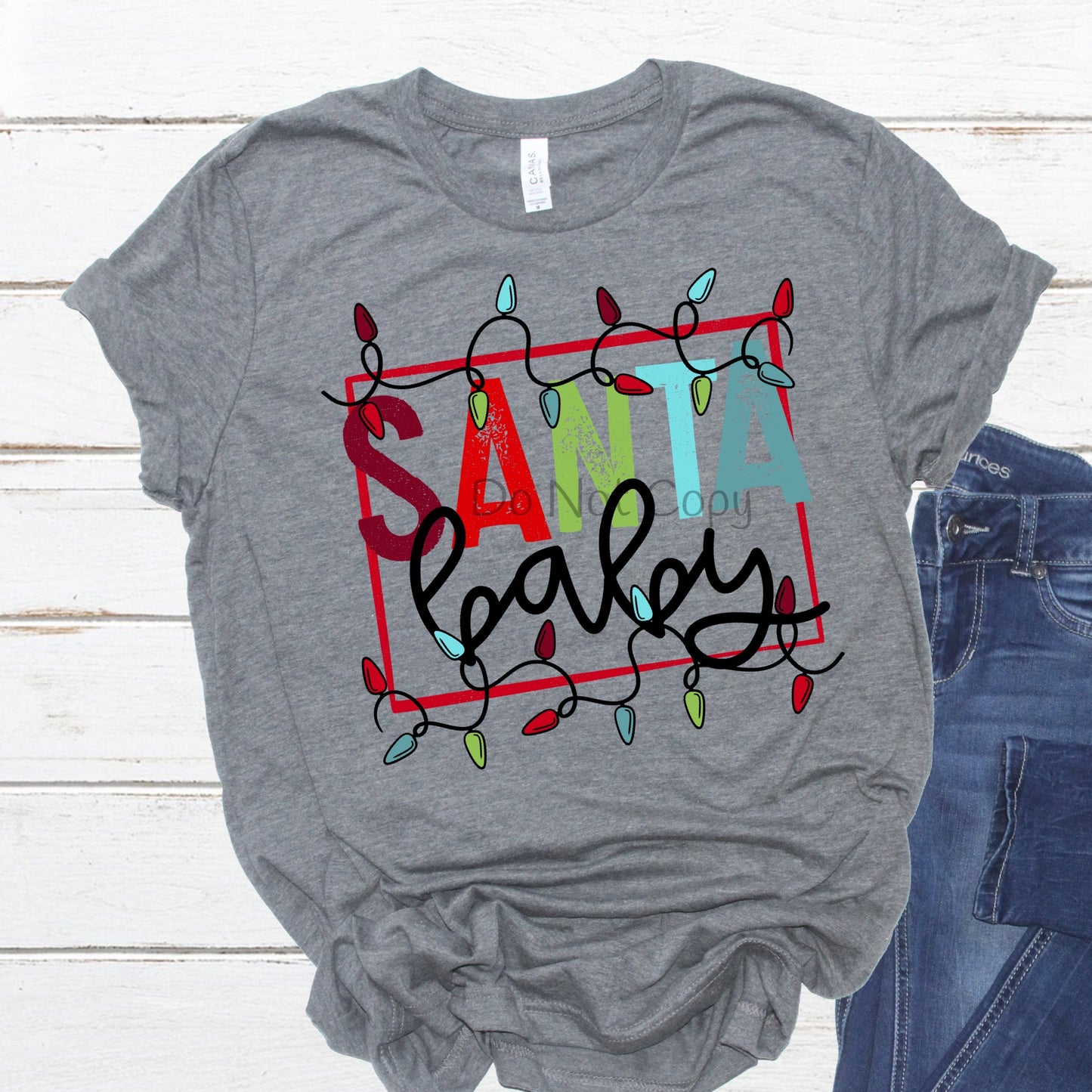 Santa baby frame lights-DTF