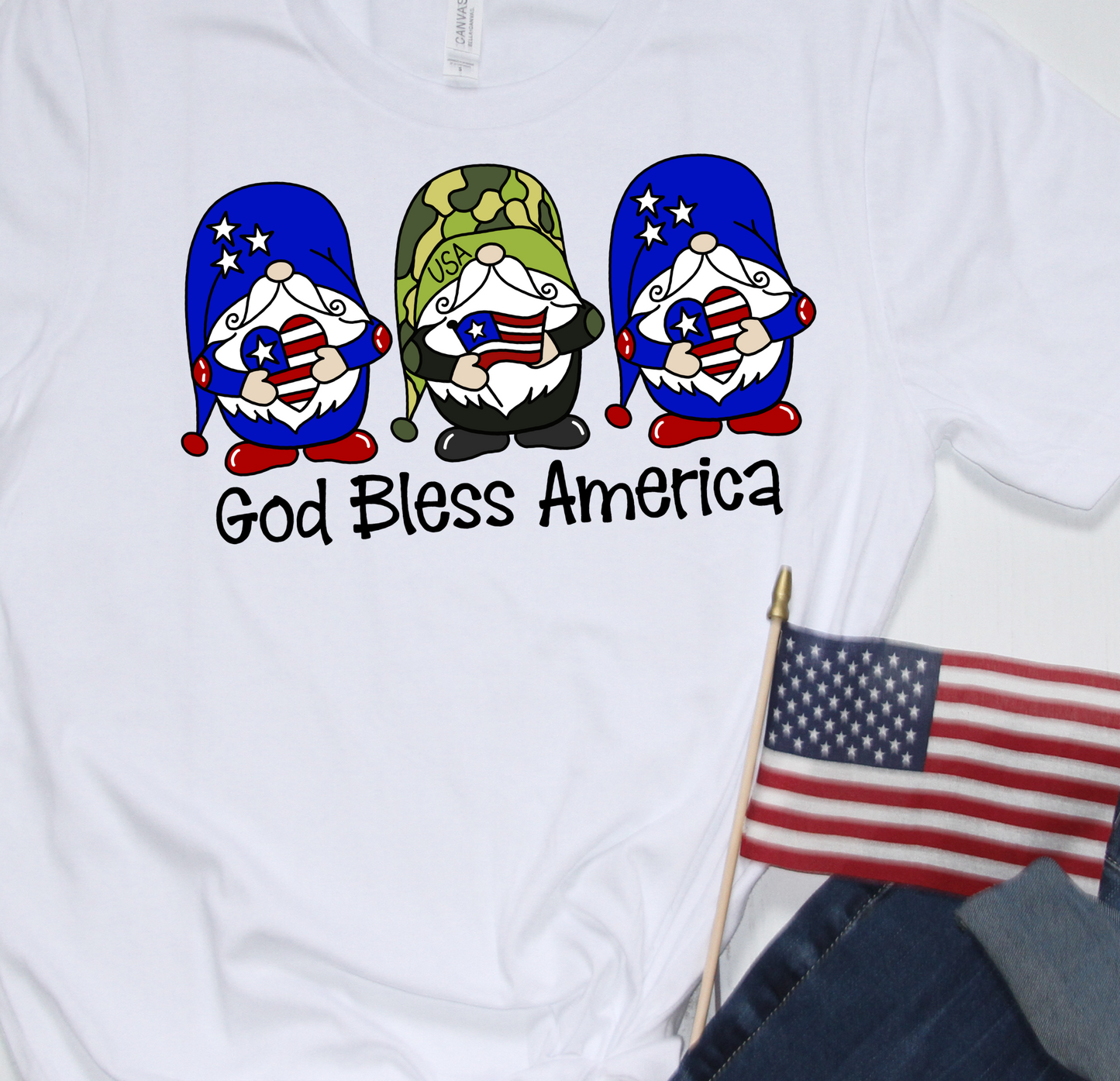 God bless America gnomes-DTF