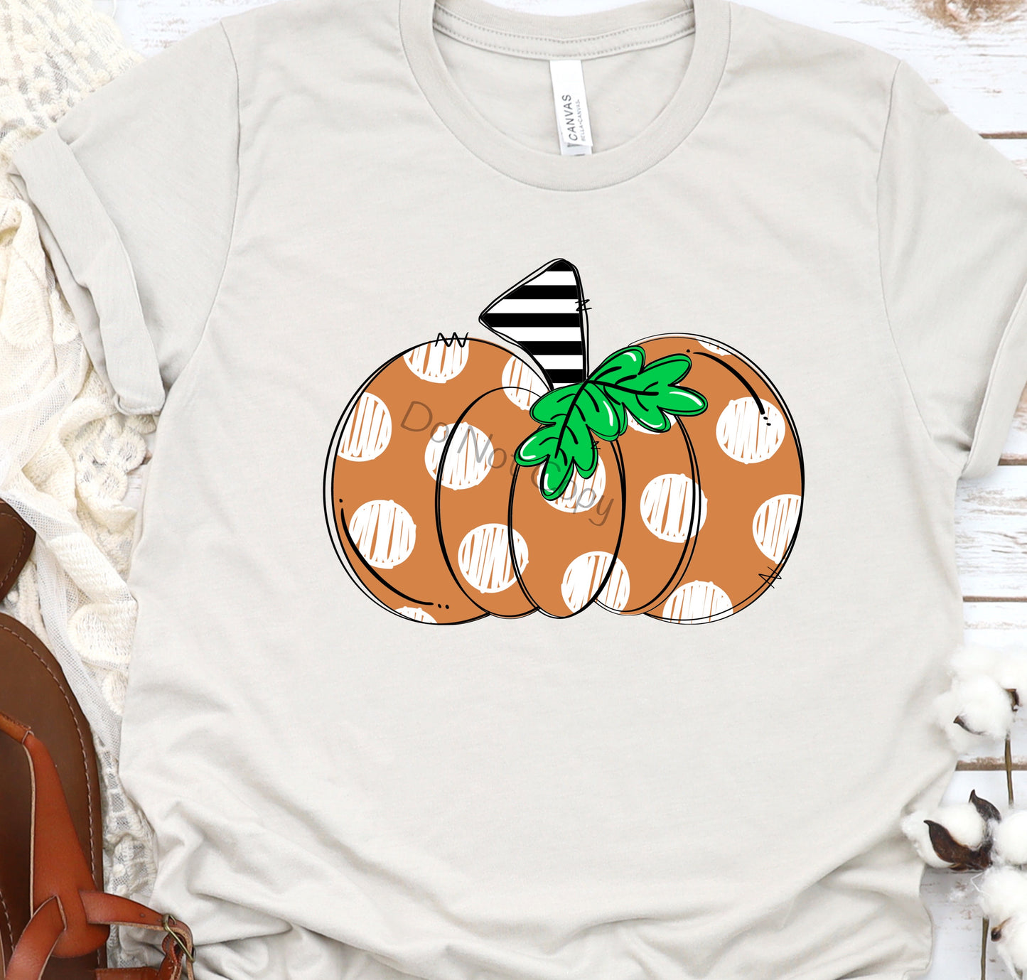 Pumpkin orange polka dot-DTF