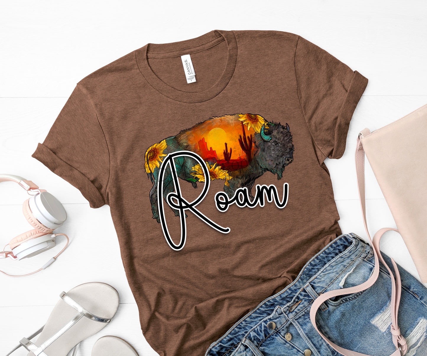 Roam buffalo scenery-DTF