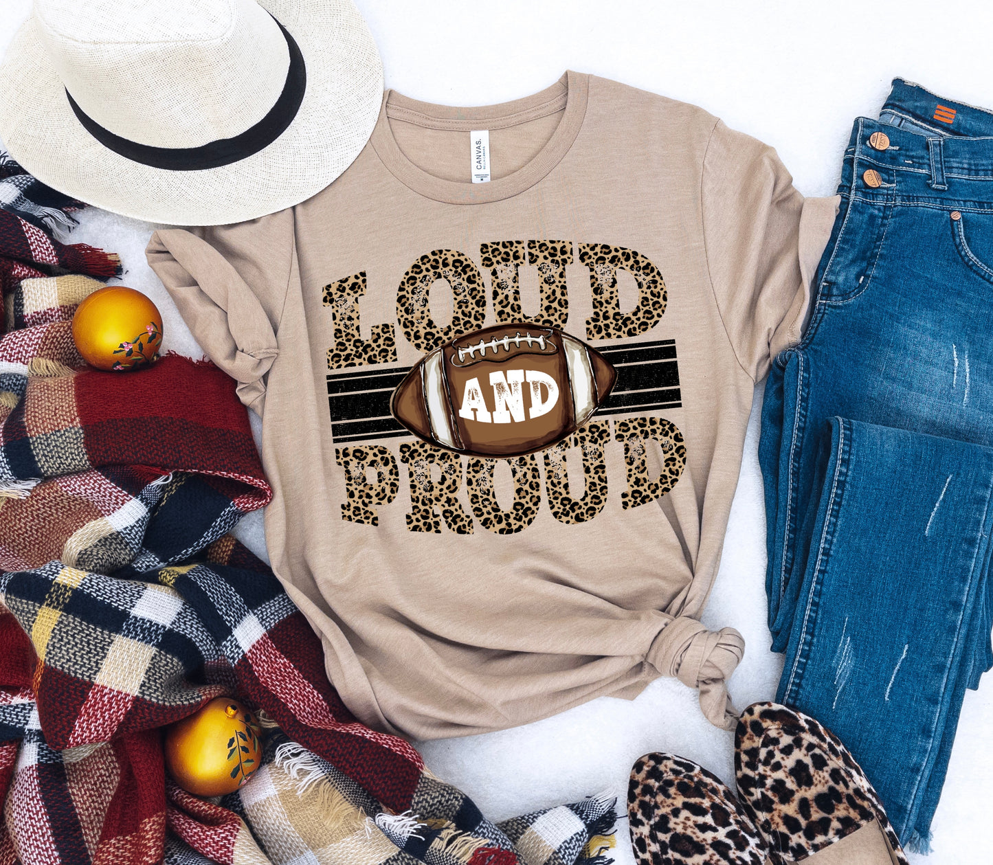 Loud & proud leopard football -DTF