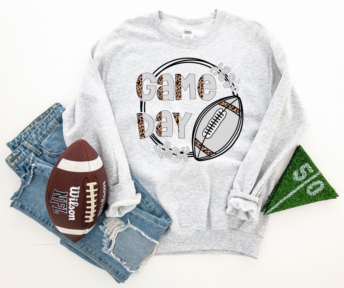 Game day football silver- DTF