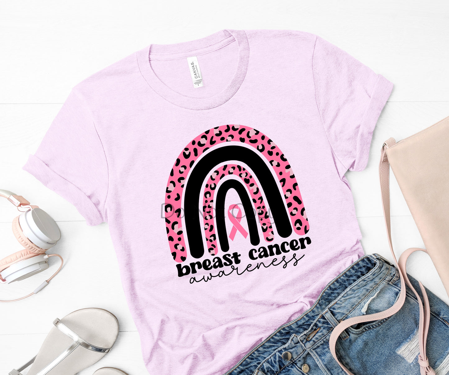Breast cancer awareness leopard rainbow-DTF