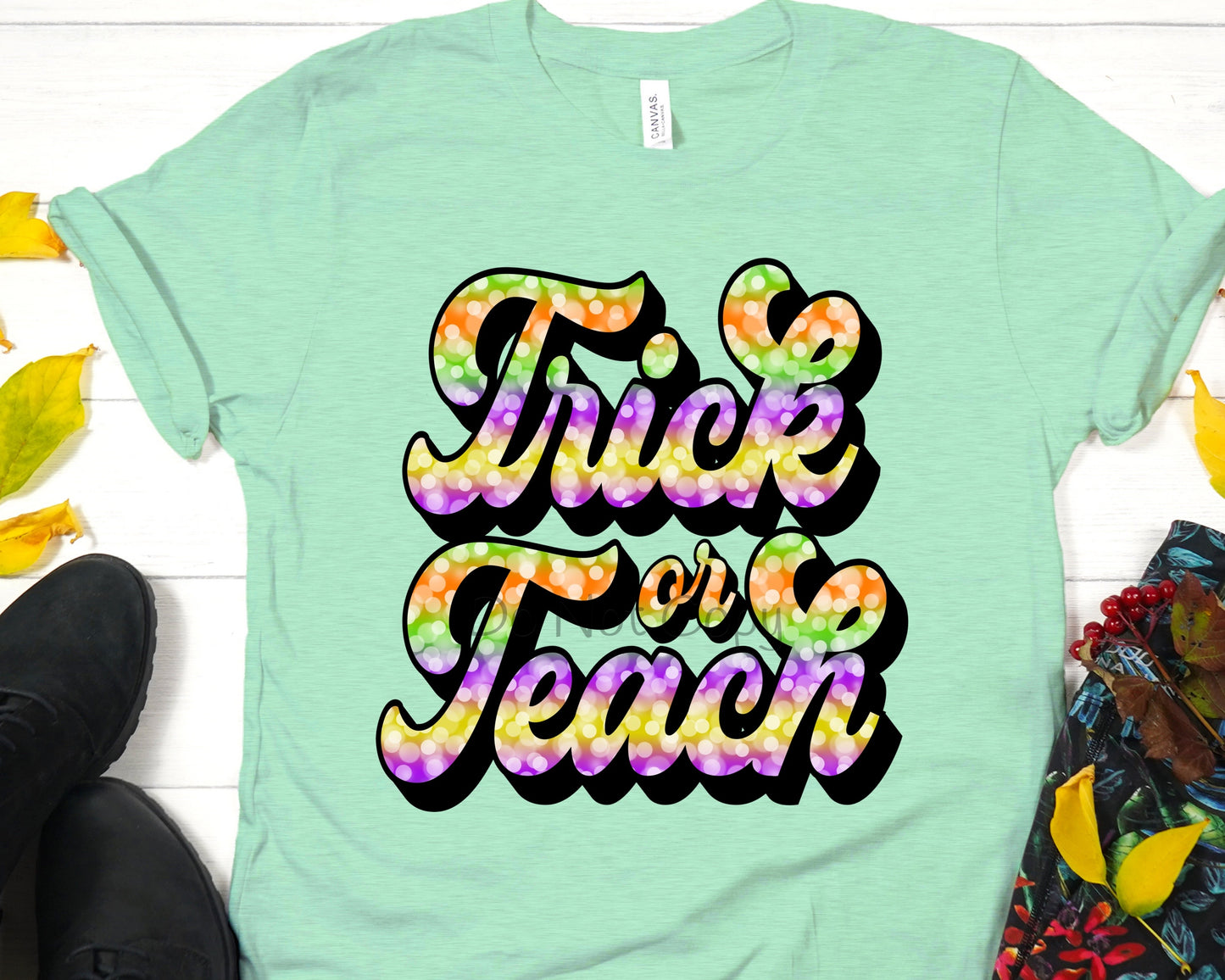 Trick or teach retro multi color-DTF