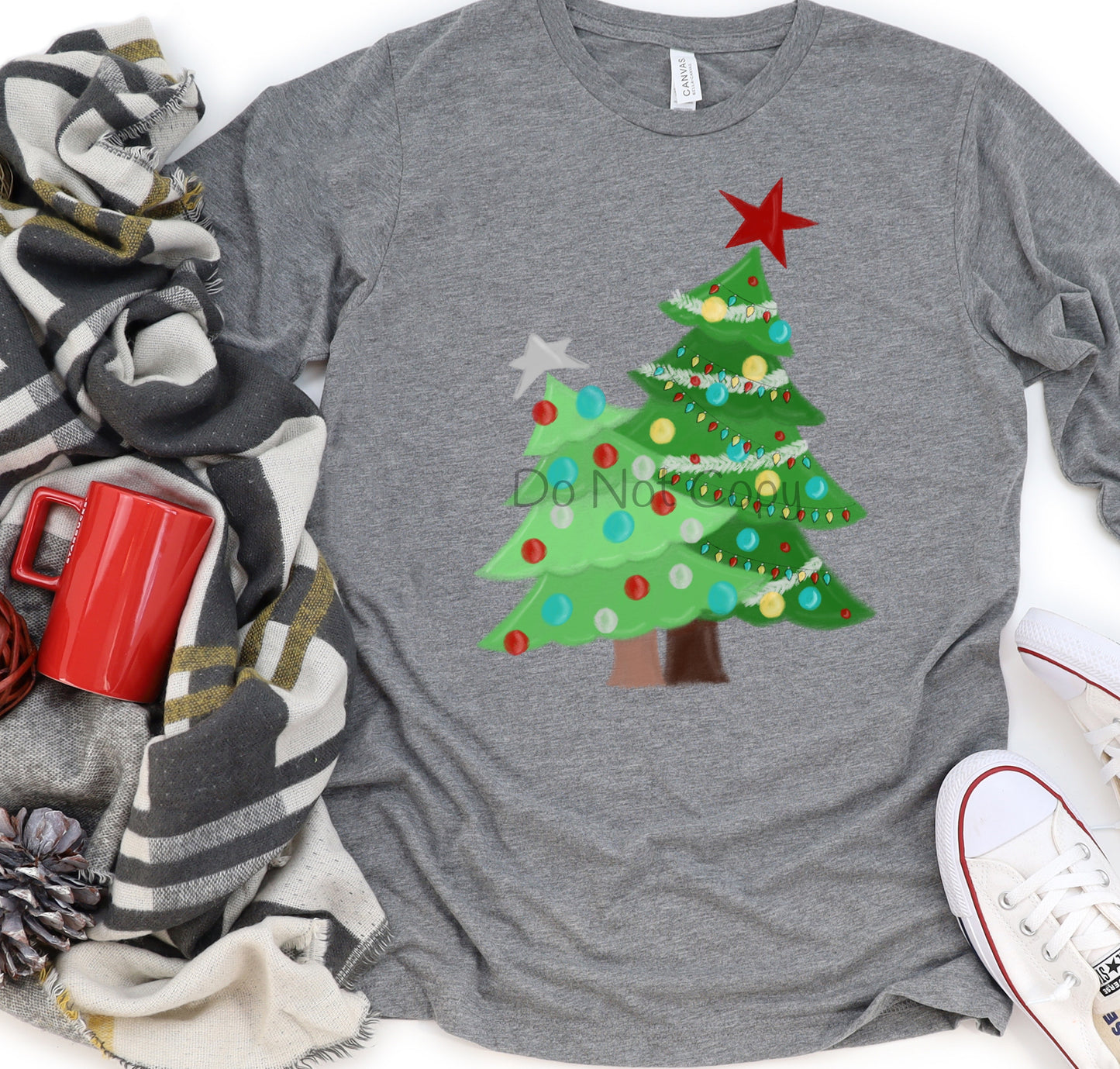 Slanted Christmas trees-DTF