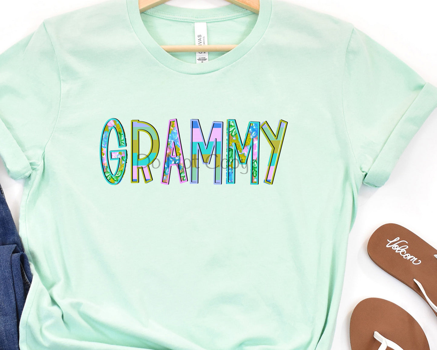 Grammy floral and stripe-DTF