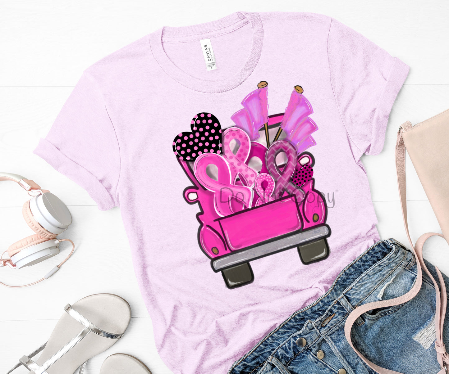 Back of pink truck ribbon-DTF