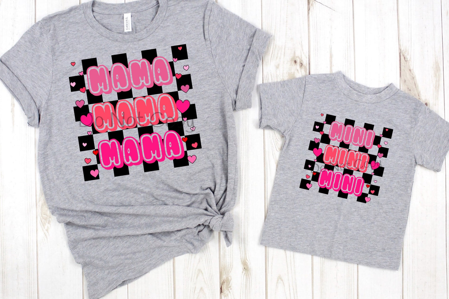 Checker Mini hearts-DTF