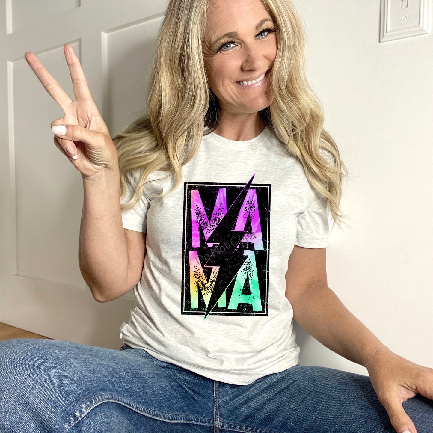Mama neon lightning bolt-DTF