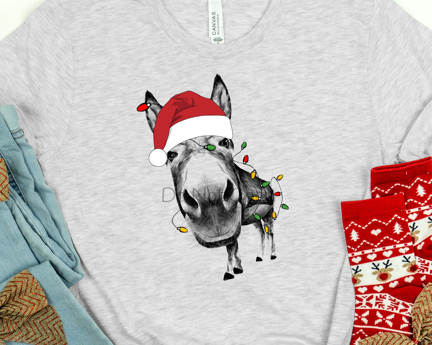 Christmas donkey-DTF