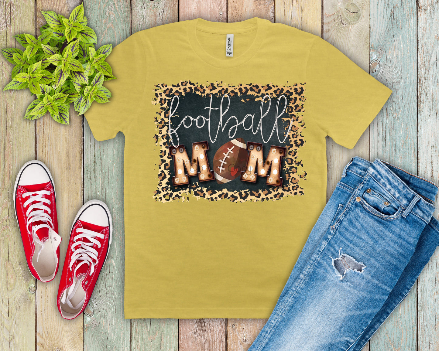 Football mom leopard frame-DTF