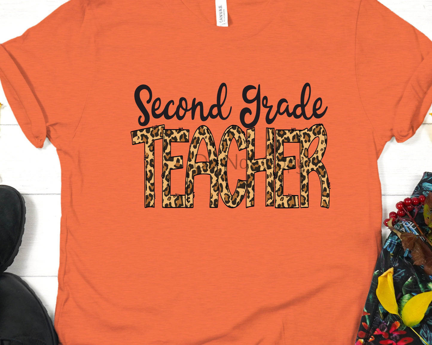 Second grade teacher leopard-DTF