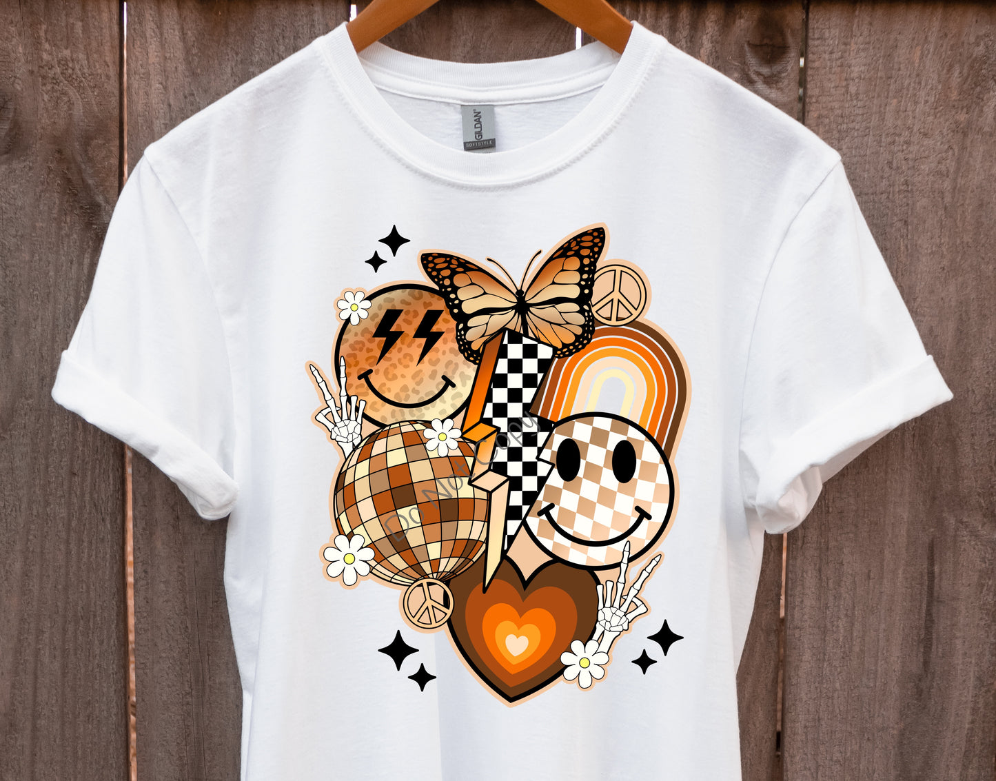 Retro boho smiley collage-DTF