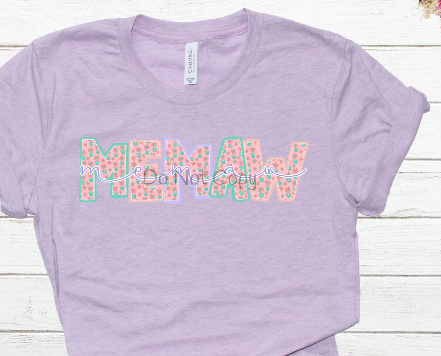 Sweet floral memaw-DTF