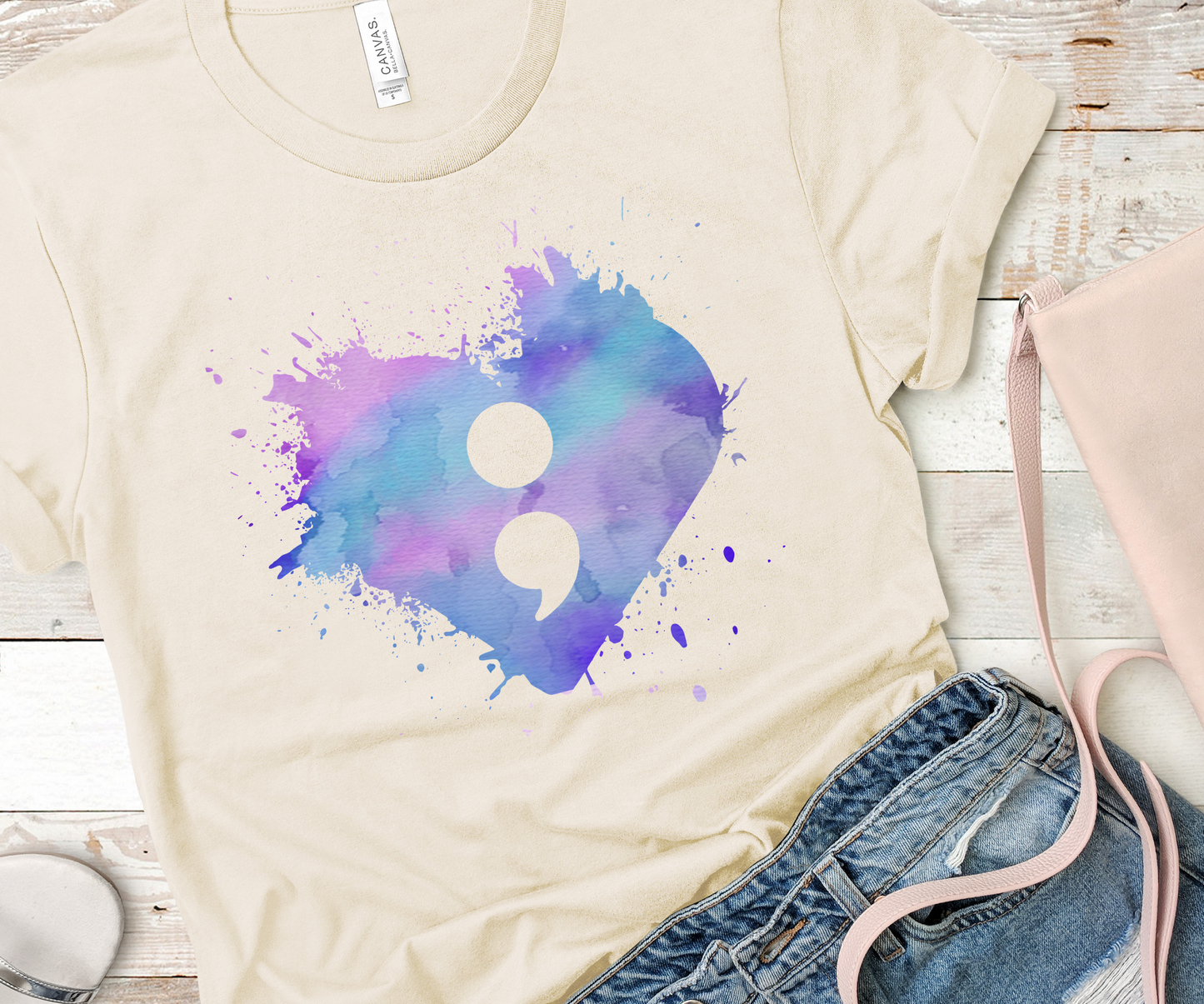 Semi colon heart-DTF