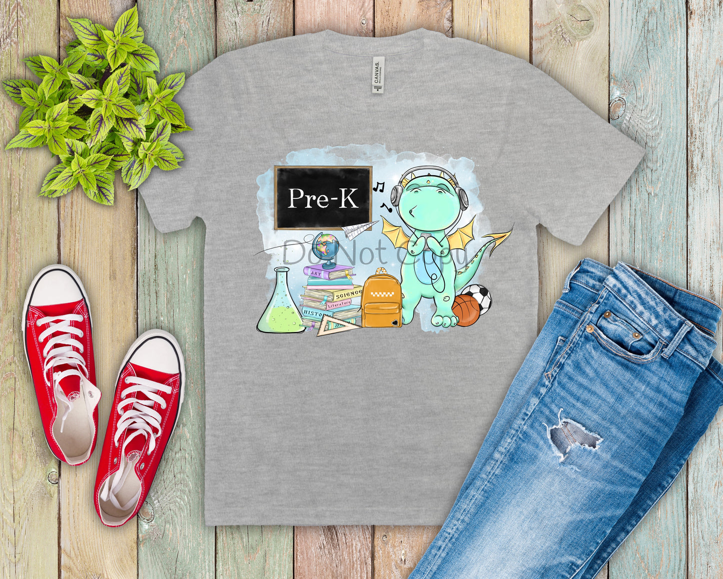 Pre K green dinosaur-DTF