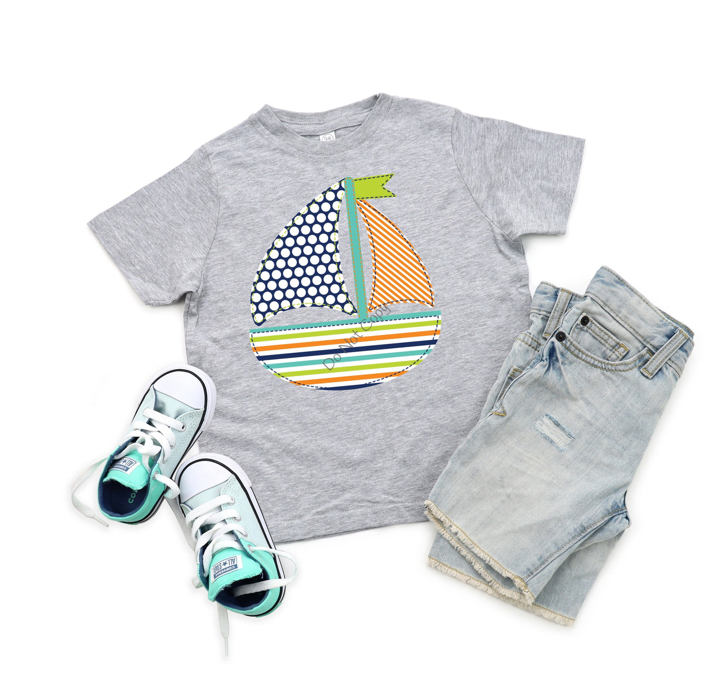 Sailboat faux embroidery- DTF