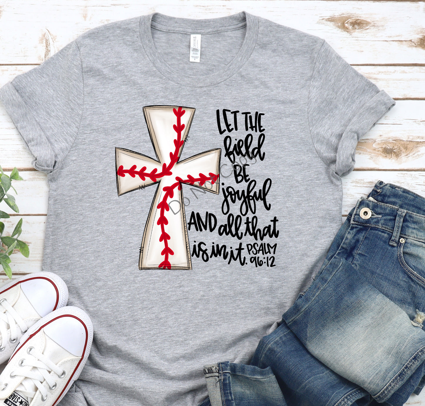 Let the field be joyful baseball cross - DTF
