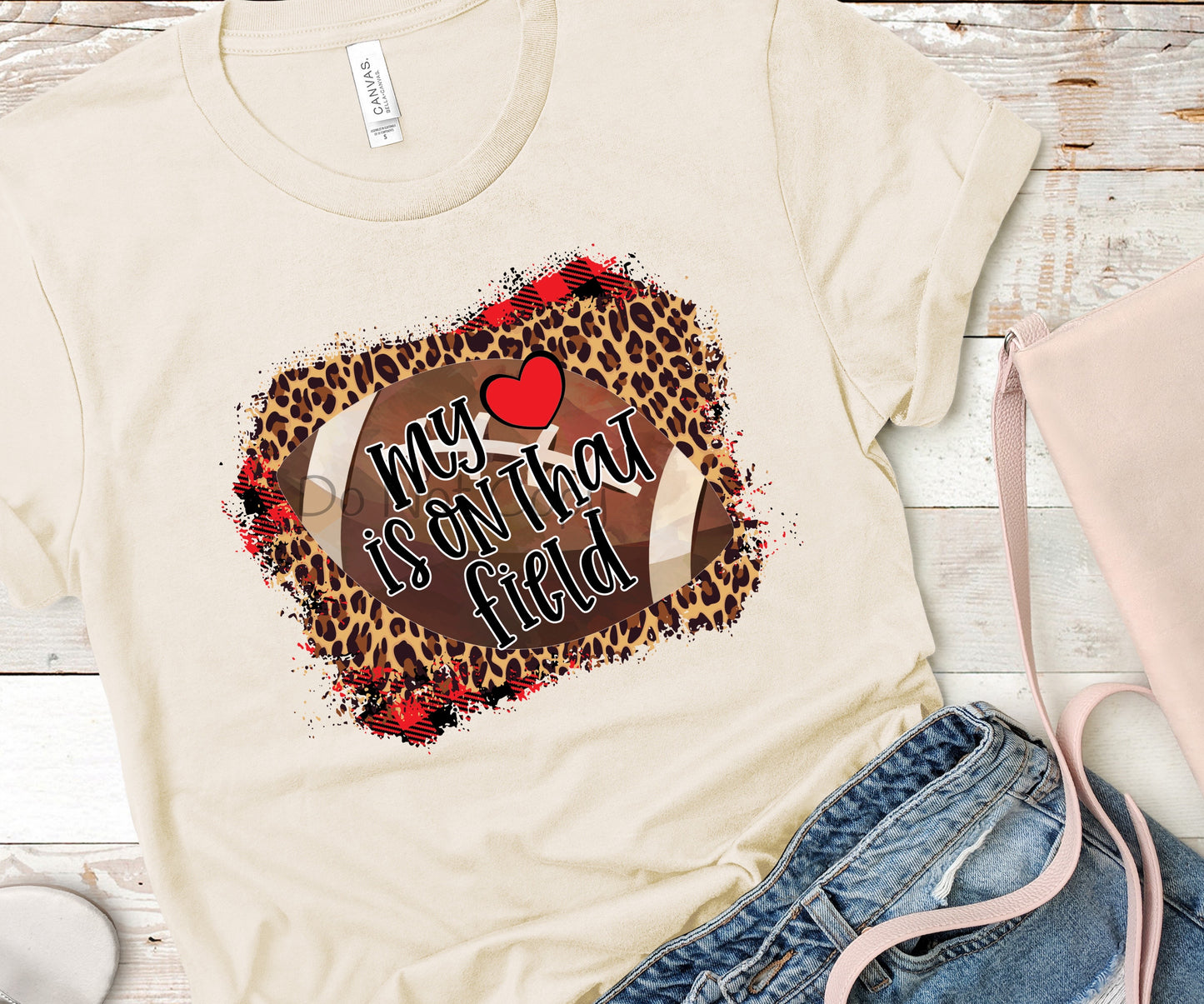 My heart is on that field football leopard-DTF
