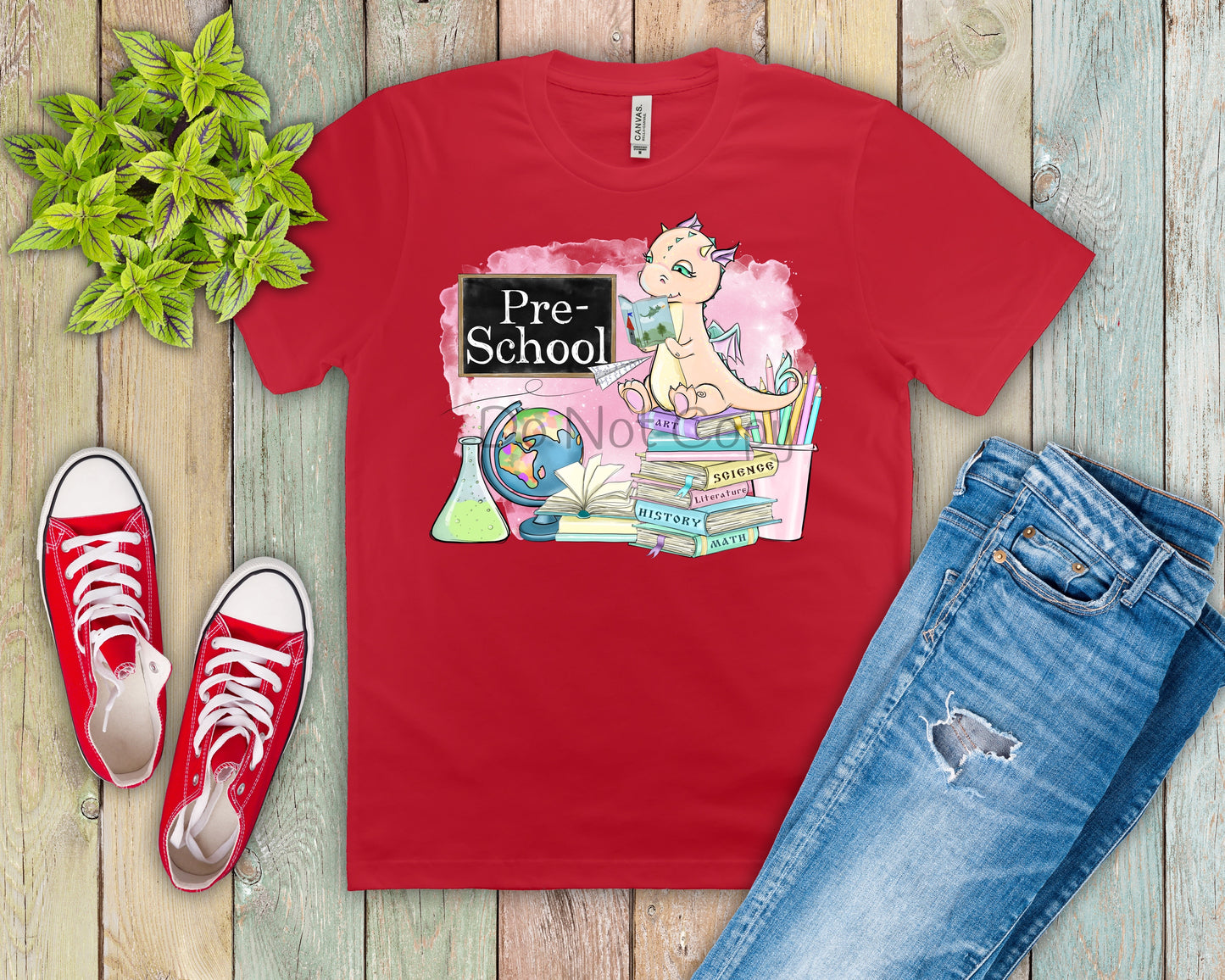 Pre School pink dinosaur-DTF