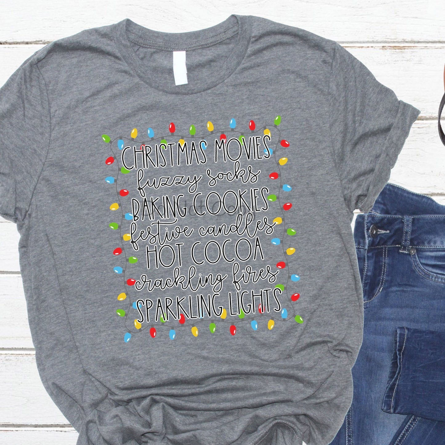 Christmas movies fuzzy socks-DTF