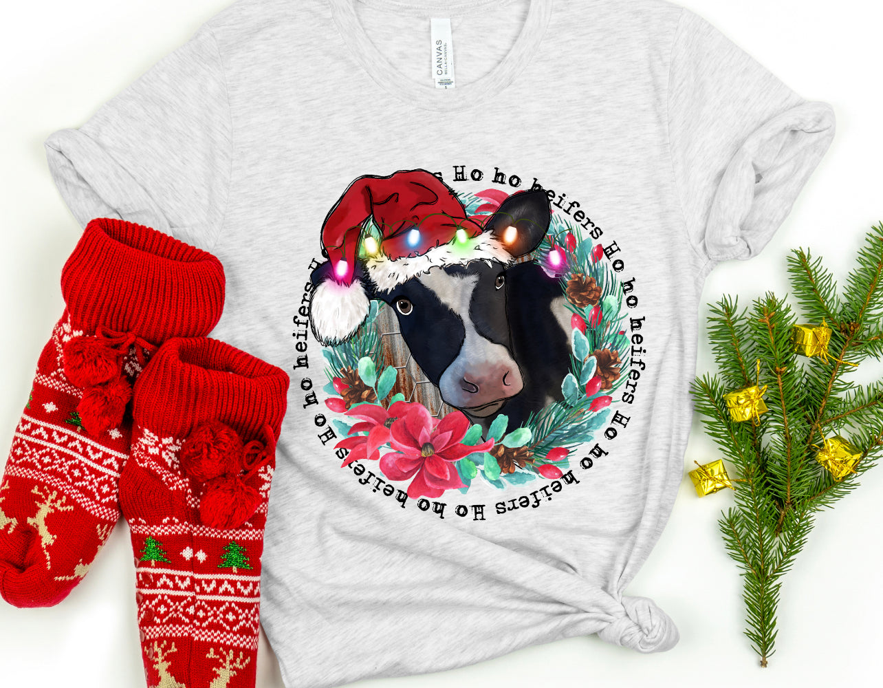 Ho Ho heifers black and white cow -DTF