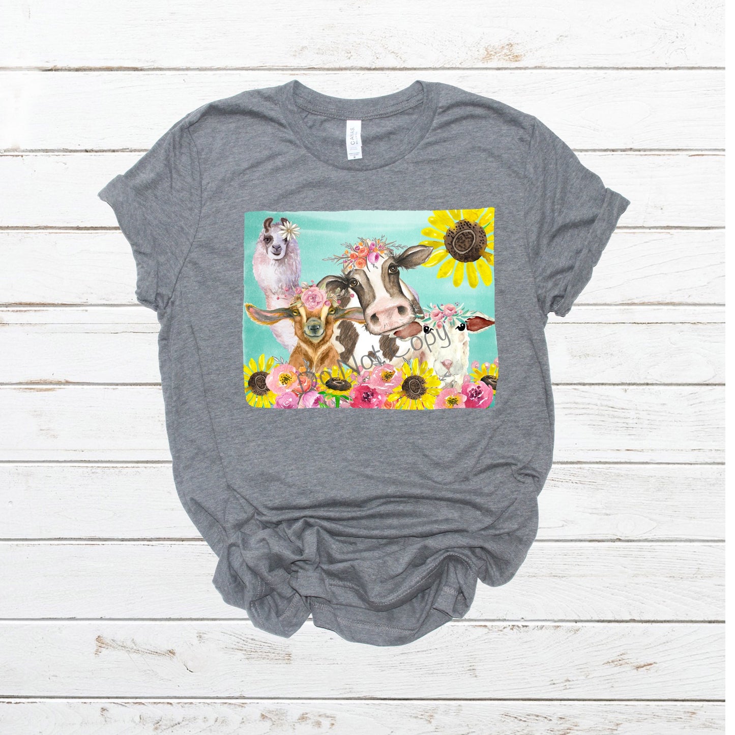 Group of animals with sunflowers - DTF
