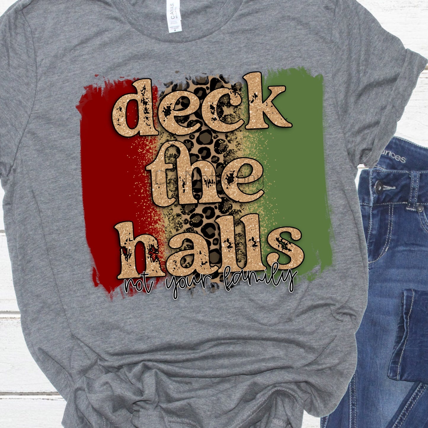 Deck the halls not your family brush strokes-DTF