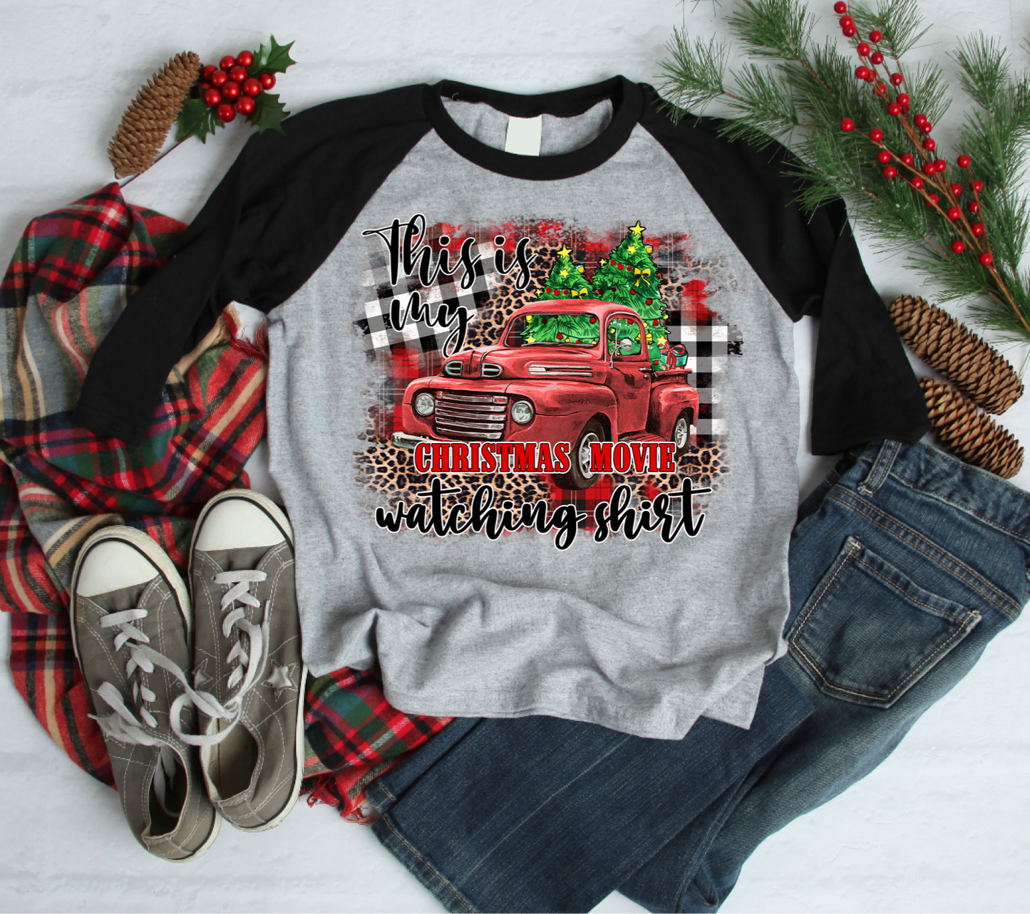 Christmas movie watching shirt -DTF