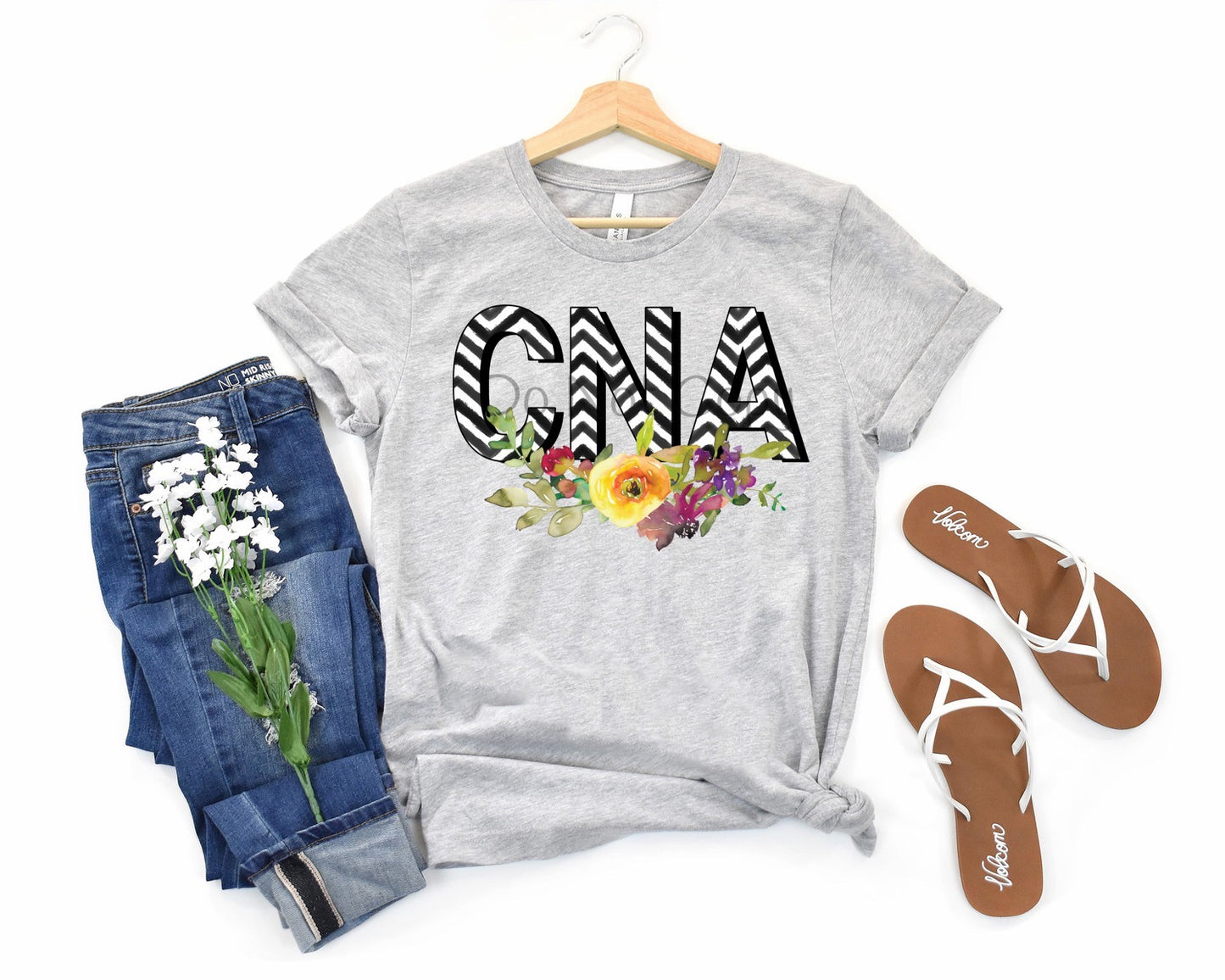 CNA black white flowers bottom-DTF