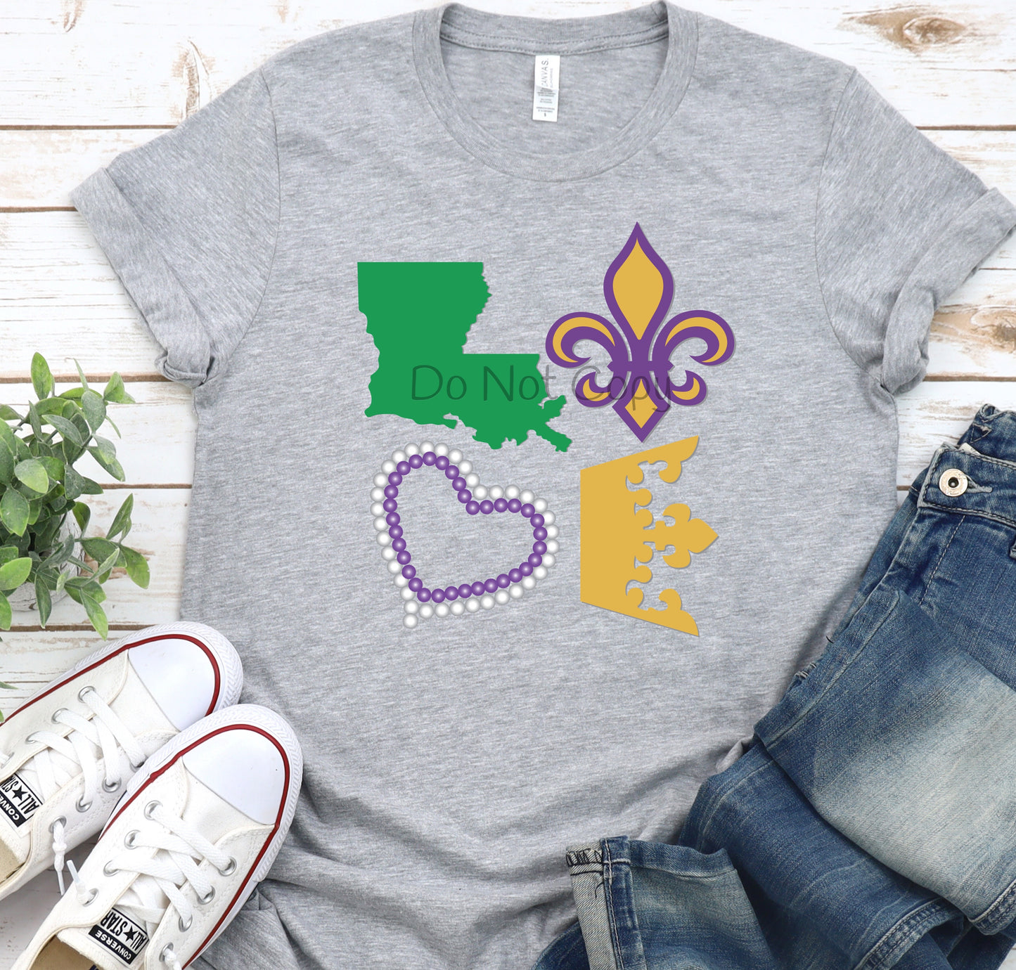 Love Mardi Gras Louisiana state-DTF