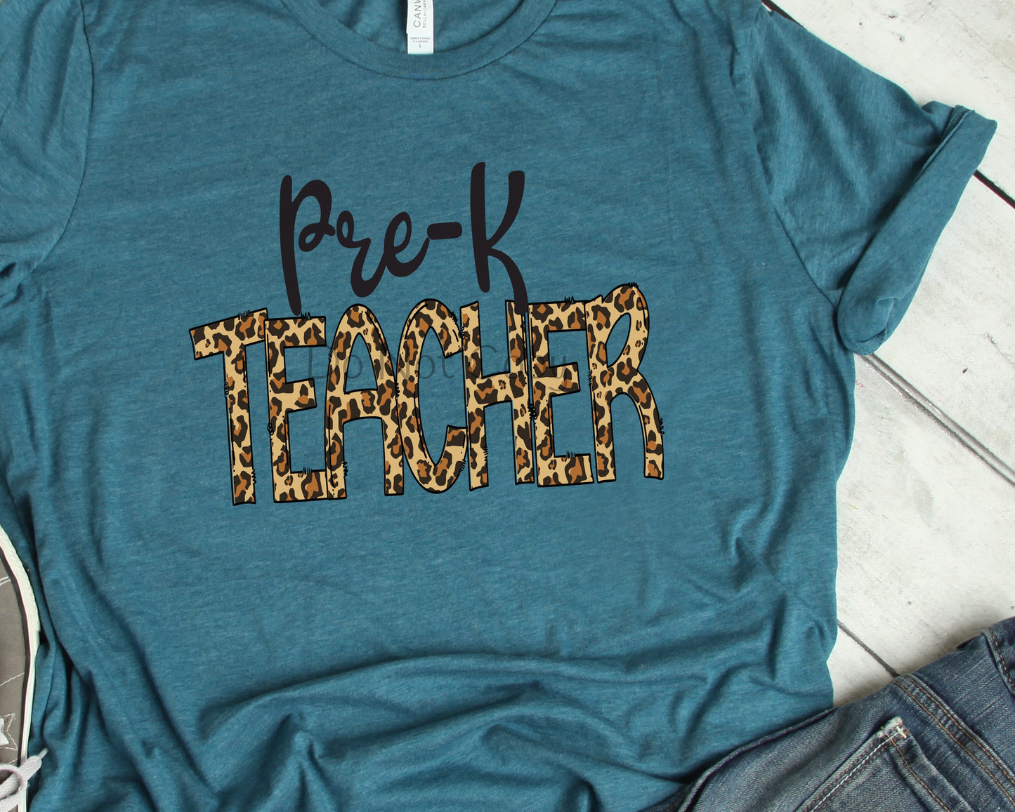 Pre-K teacher leopard--DTF