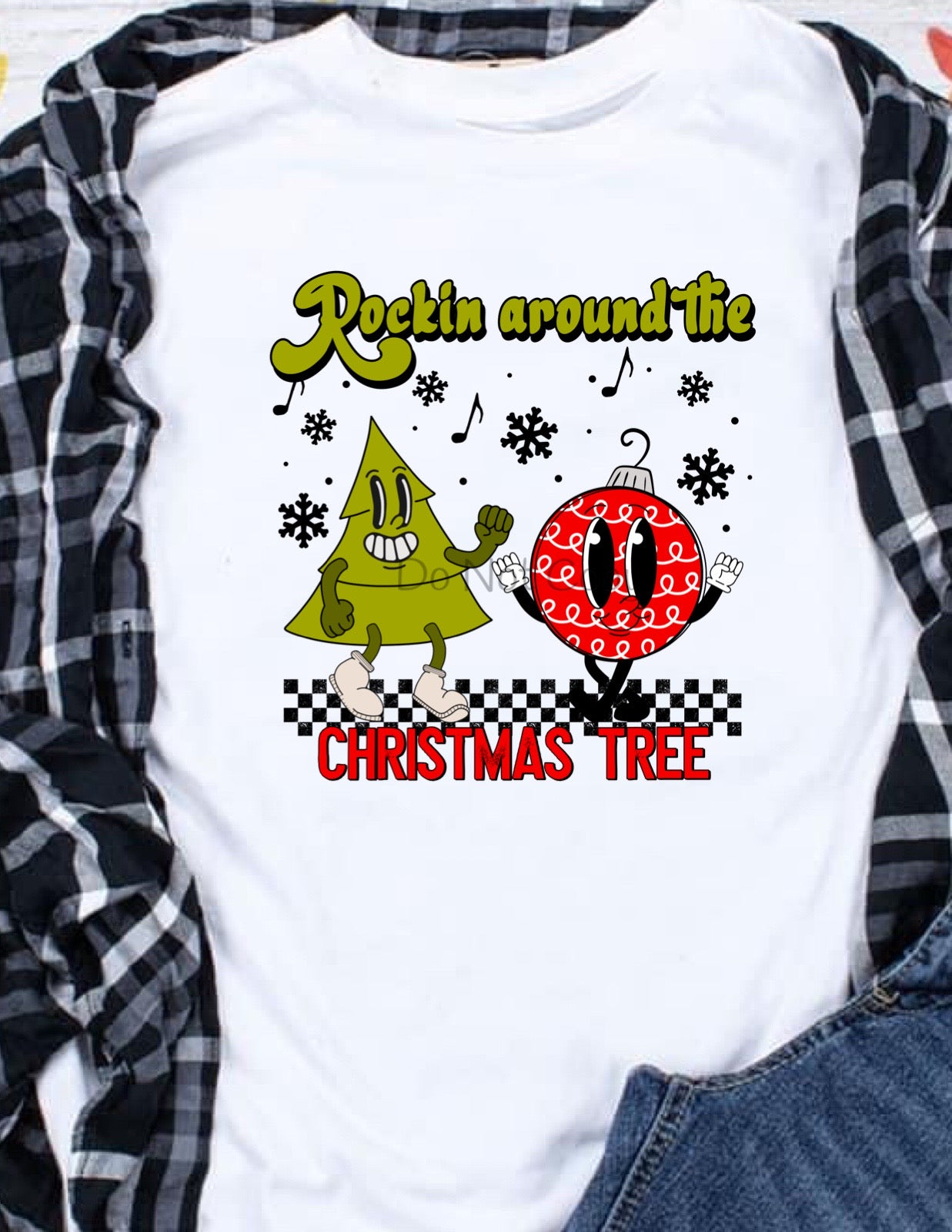 Rockin around the Christmas tree red ball tree-DTF