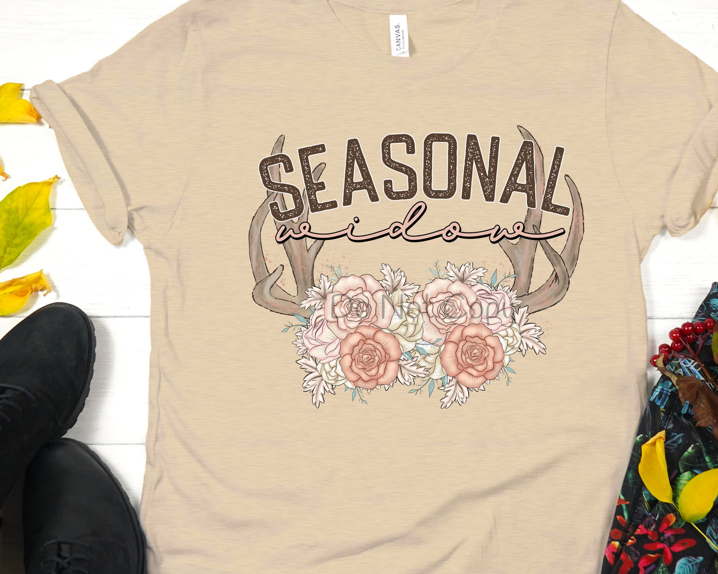 Seasonal widow deer antlers-DTF
