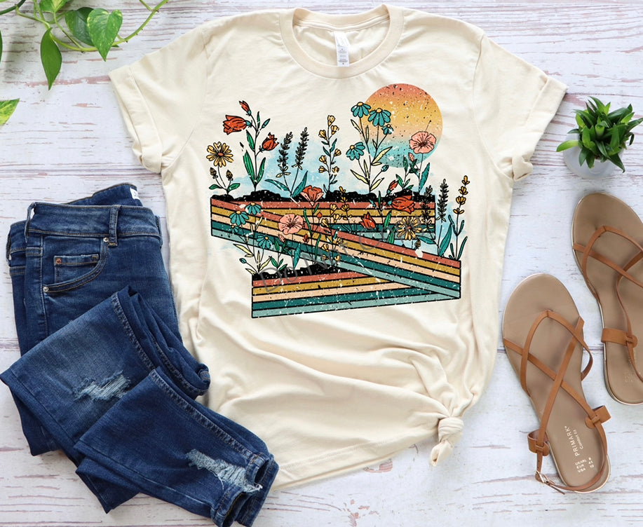 Wildflowers retro sun-DTF