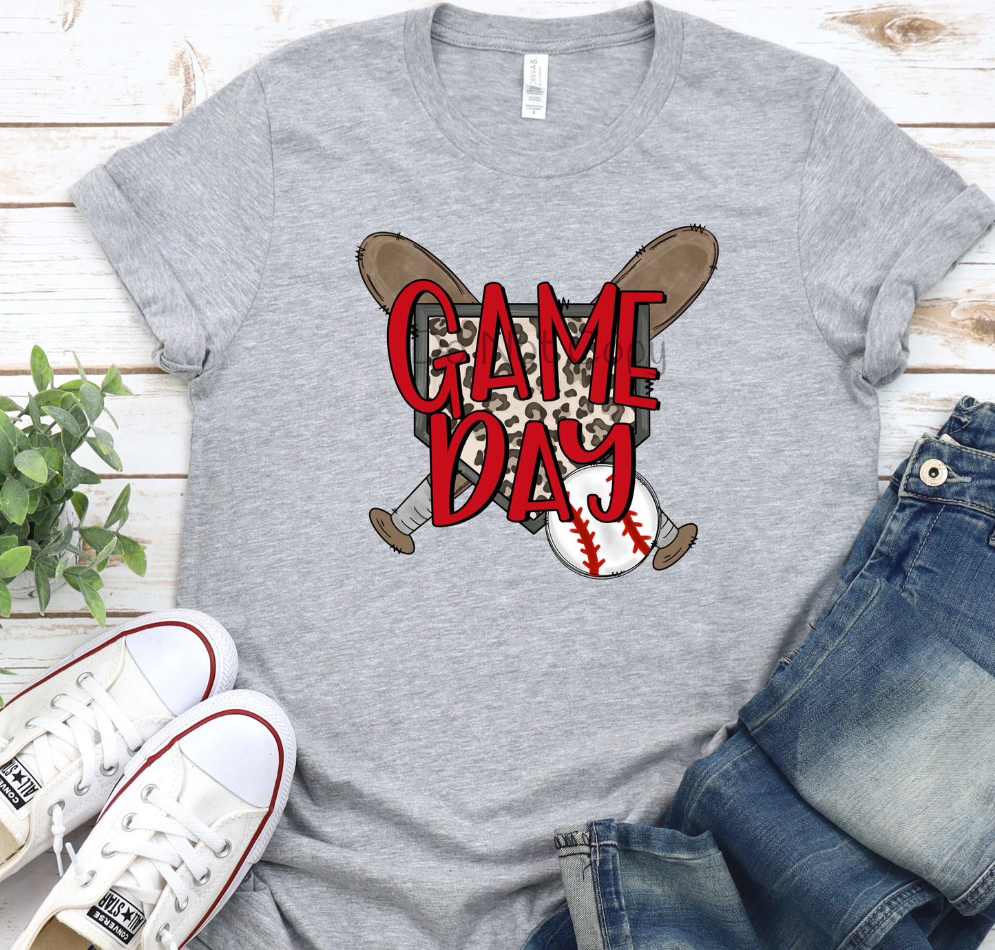 Game day bats crossed ball at bottom-DTF