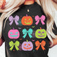 Colorful pumpkin and bows-DTF