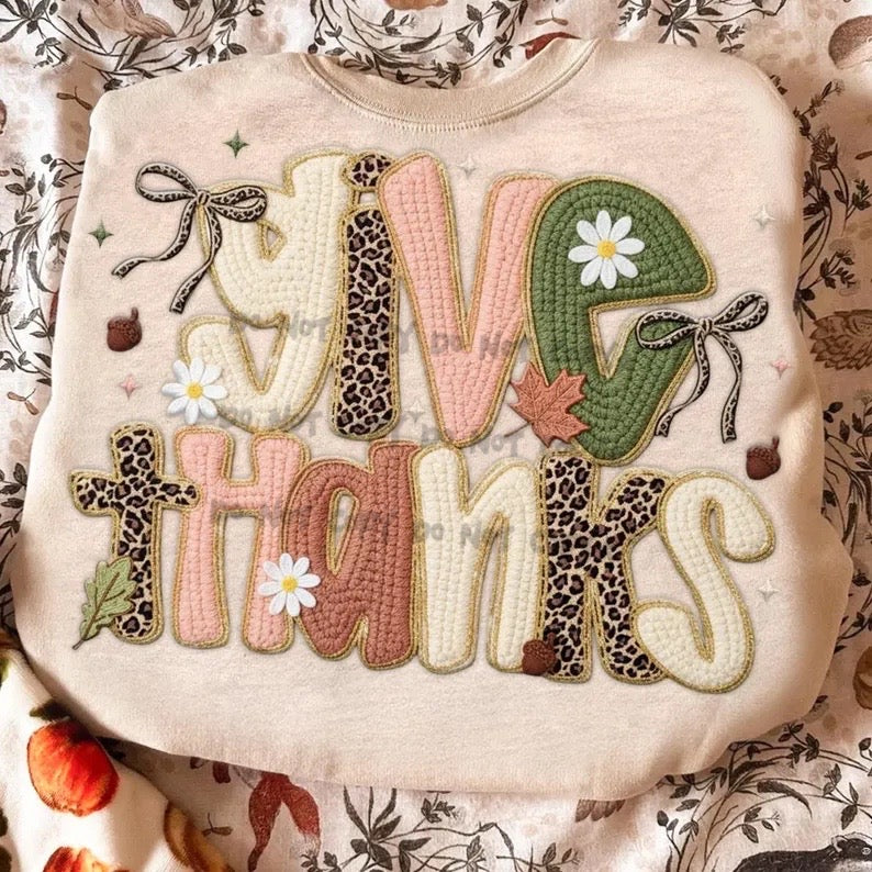 Give thanks faux yarn -DTF&UV