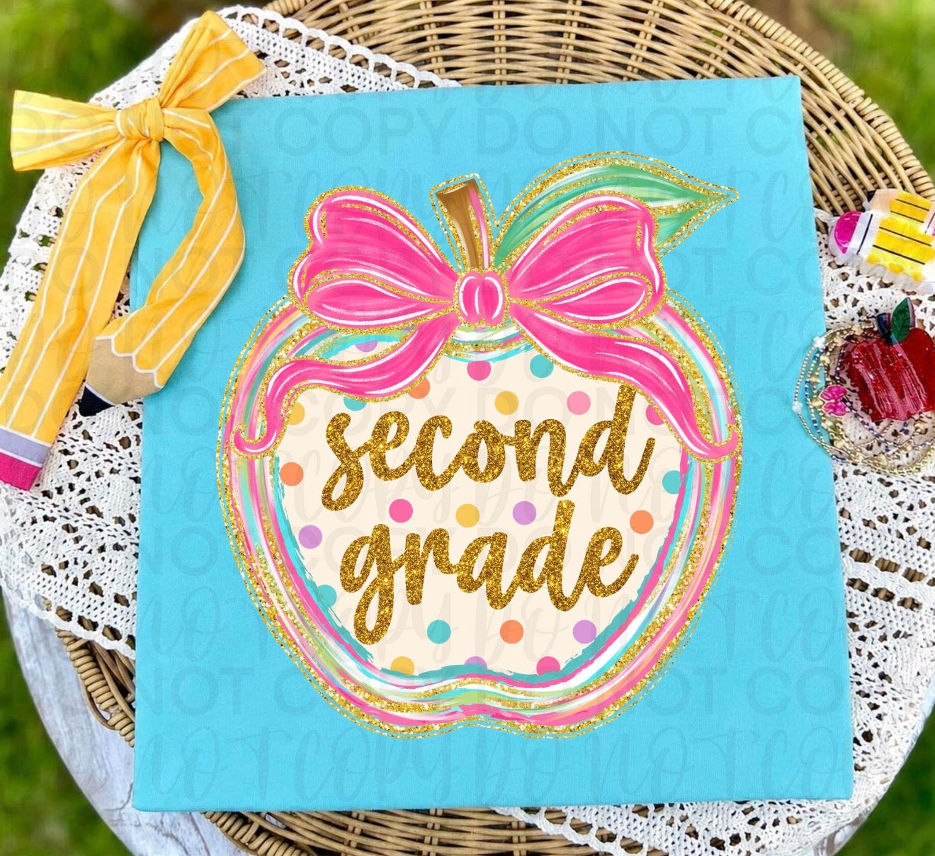Polka Dot Apple Grades-second-DTF&UV